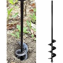 KADAX Tarière 60mm Pour Perceuse - Foret Jardin Pour Trous De Plantation - Tige Hexagonale - Longueur 31cm - 4