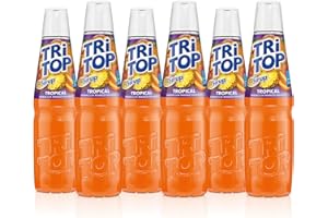 TRI TOP Tropical | kalorienarmer Sirup für Erfrischungsgetränk, Cocktails oder Süßspeisen | wenig Zucker (6 x 600ml)