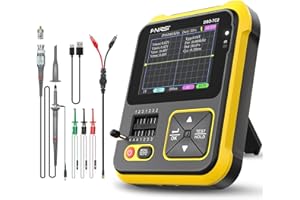 LIEBERWELL Portable Handheld Oscilloscope, 2.4 Inch Digital Oscilloscope Kit, 2-in-1 Bandwidth Digital Transistor Tester PWM Square Wave Output Test Tool with Power Supply and BNC Clip Cable Probe