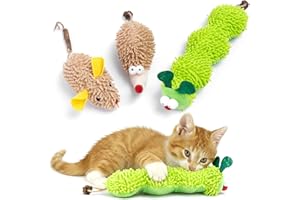 KITO LEE Juguetes interactivos de peluche para gatos, juguetes de hierba gatera para gatitos adultos de interior, juguete masticable para limpieza de dientes, oruga, ratón, diseño de erizo, beneficios para la