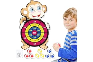 BOLOSHINE 30 Pouces Enfants Cible Flechette Crocodile avec 9 Boules Collantes Plein Air Jardin Plage Jouet Educatif Jouets de Crocodile pour Les Enfants 3-9 Ans Anniversaire Cadeau Petite Jouets