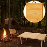 pratikoutdoor Katlanır Kamp, Piknik ve Bah&ccedil;e Masası 50x100 cm - Ham Naturel Renk