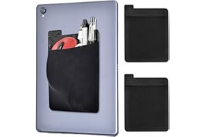 Newseego Adhesive Laptop Back Storage Bag [2 Pièces], Sac de Rangement Arrière Aadhésif pour Ordinateur Portable pour Disque Dur Externe, Souris sans Fil, Câbles et écouteurs - Noir