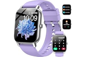 NERUNSA Smartwatch Donna Uomo con Effettua o Risposta Chiamate, 1.85" Orologio Digitale Monitor del SpO2/Sonno, 24H Cardiofrequenzimetro, Impermeabile IP68 Orologi Sportivo, Smart Watch Contapassi Android