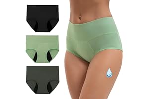 INNERSY Bielizna okresowa, silne krwawienie, bambus, wysoka talia, bielizna menstruacyjna, 3 sztuki