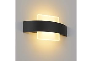 ZMH Kinkiet LED ciepły biały kinkiet wewnętrzny salon 6W wykonany z akrylu Nowoczesna lampka nocna lampka nocna 23,5cm w kolorze czarno-białym do sypialni salon gabinet schody