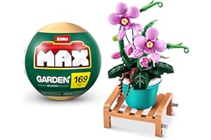MAX BUILD MORE MAX Premium Garden Bausteine (bis zu 233 Teile, 6 zum Sammeln). Bausteine für Teenager, Erwachsene und Sammler. Baue, sammle und präsentiere Deine Gartensammlung! (Phalaenopsis, 1 Kapsel)