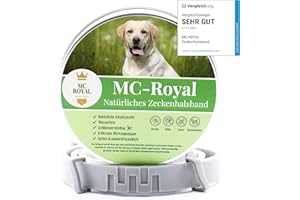 MC-Royal® Zeckenhalsband für Hunde - Effektiver Schutz vor Ungeziefern - wasserdicht und verstellbar - bis zu 8 Monate Zeckenschutz mit 100% natürlichen Inhaltsstoffen