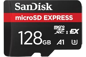 SanDisk Micro SD Express, micro SD kort, Läs up till 880 MB/s, Skriv upp till 480MB/s, Upp till 4,4 gånger snabbare lä