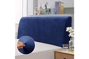 TAOCOCO Bed Headboard Cover, Elastic Headboard protection cover, all-inclusive design solid color elastic protection, DarkBlue 150-170 cm