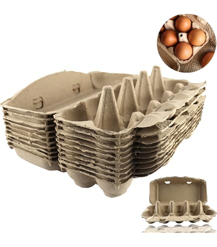 Cartone per 6 Uova - 5/10/20 Pezzi in Cartone Biodegradabile Riciclato, Grande Contenitore Vuoto per Uova Fresche, Adatto per Cucina, Fattoria, Negozio di Alimentari