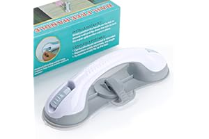 E-RFSEY Maniglia Doccia Con Ventosa Portatile Senza Strumenti o Suction Bathroom Grab Rails per Bambini e Anziani Grigio