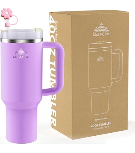 Geïsoleerde 40 Oz Roestvrij Staal Reismok Met Handvat En Deksel Rietjes Vaatwasmachinebestendig Outdoor Camping Wandelen Tuin