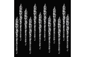 HERZWILD 10 sztuk – szklane drzewko bożonarodzeniowe, sople lodu, ozdoby choinkowe, zawieszki, sople，na Boże Narodzenie, ozdoba choinkowa, zawieszki szklane (sople lodu, 10)