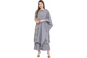 Janasya Indische Tunika Tops Rayon Kurti Set für Frauen