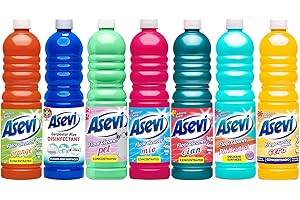 GENERIC Asevi Concentrated Floor Cleaner Liquid Bundle (7 x 1L) | Spanish Cleaning Products | Hard, Laminate Disinfectant Floor and Surface Cleaner | Orange, Pet, Mio, Cian, Cera & pH Neutral