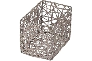 WENKO Cestino cromo taupe - cestino per il bagno, Cellulosa, 15 x 11 x 10.5 cm, Tortora