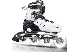 Kuxuan Skates Inline-Skates für Kinder Einstellbare Fun Illuminating Skates für Mädchen, Jungen, Frauen Outdoor-und Indoor-Anfänger