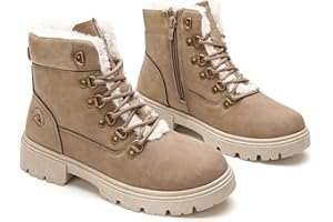 GLAMORA Botas de nieve mujer impermeables térmicas con forro de pelo suave, antideslizantes, cálidas y cómodas, ideales para invierno, montaña o trabajo