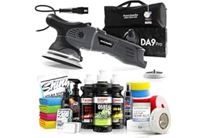 ‎SHINY FREAKS Poliermaschinen Set: chemicalworkz DA9 Pro Exzenter Poliermaschine + Sonax Politur Set + Royal Pads Premium Polierpads + Dr. Wack Versiegelung für Lack + Zubehör | 20-teilig