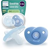 Philips Avent Soothie Pacifiers: Anatomical Pacifier, for Newborns 0-6 Months, One-Piece Design, Pressure Reducing Silicone T