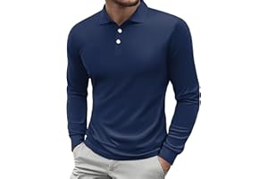 PINSPARK Poloshirt Herren Langarm Golf Shirt UPF 50+ Sonnenschutz Schnelltrocknend Tennis Polohemd Herbst Atmungsaktive Fitness Polo Shirt Basic Freizeit Langarmshirt