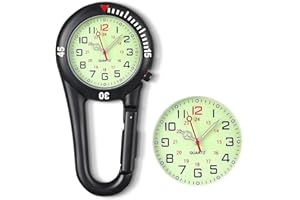 ERTLUTW Taschenuhr Mit Karabiner Befestigung Karabineruhr Taschenuhr mit Karabiner Leuchtendes Analog Quarz Uhr mit Zifferblatt für Ärzte Krankenschwestern, Unisex Taschenuhr für FOB-Armbanduhr (Blau)
