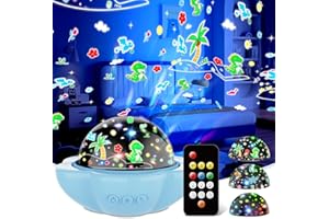 ‎JKGIFTS JKGIFTS Nachtlicht Kinder - Dinosaurier Spielzeug für 1-9 Jahre Jungen Mädchen Sternenhimmel Projektor Kinder 4 in 1 LED Projektor Sternenhimmel Nachttischlampe Fernbedienung Spielzeug Weihnachten