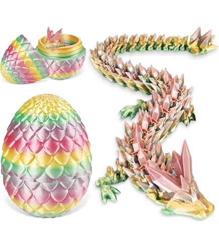 3D-gedrucktes Drachenei Mit Beweglicher Figur – Überraschungsgeschenk Für Kinder & Erwachsene