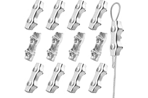 SWTYExt M3 Wire Rope Clamp 12pcs Duplex Clamp 304 Stainless Steel Heavy Duty Wire Rope Clips 3mm Clips Clamps for Make Coils Fence Connectors Hanging Wire Clothesline Tensioner Awning Fixed
