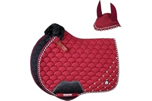 GALLOP SHOP Close Contact Jewel Umbrella Style Saddle Pad / Horse Cloth (Maroon, Full)
