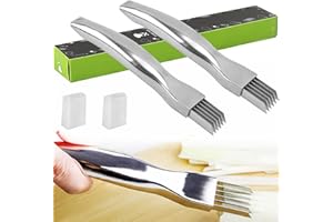 Snowtain 2 pièces Couteau à Déchiqueter les Oignons,2024 nouveau Couteau à Oignon vert haché en acier Inoxydable,Shred Silk The Knife Couteau à Déchiqueter Convient aux fruits et légumes.