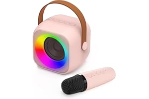 Jeefu Karaoke Maschine Kinder mit 1 Mikrofon, Spielzeug für 3-12 Jahre alte Mädchen Geschenke, Mini Kinder Karaoke Mikrofon Maschine Spielzeug, Geschenke für 5 6 7 8 9 10 11 Jahre Teens Mädchen