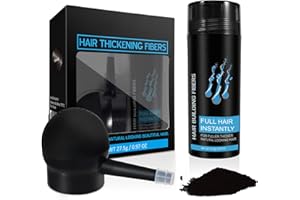 MEITREND Haarpuder Männer, Hair Fibers zur Haarverdichtung, Streuhaar Haar Fasern Pulver für Lichtem und Dünnes Haar, Faser-Haarpulver mit Spruhkopf für Männer und Frauen, Haarfasern (Schwarz)