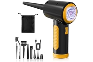 ZORUMAN Electric Air Duster 3 Speeds 91000 RPM, Lightweight Handy Blower PC Cleaner, 9000mAh Cordless Compressed Cleaner for Laptop Keyboard Electronics Home Car Cleaning, Yellow (Gelb)