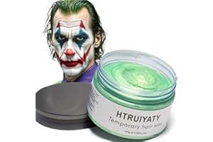HTRUIYATY Cera per Capelli di Colore Verde, Modellamento Temporaneo di Una Volta Tinture per Capelli Naturali di Colore, Crema Acconciatura Temporanea, Cera Styling per Party, Cosplay, Party (Verde)