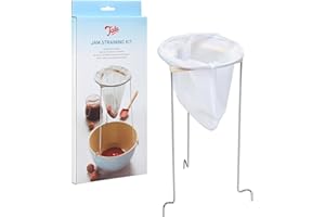 Tala Jam Straining Set Reusable Nylon Straining Bag with Sturdy Chrome Stand for Jam, Jelly & Preserves, Ideal for Removing Seeds, Pips & Pulp, Perfect for Homemade Seedless Jam Making
