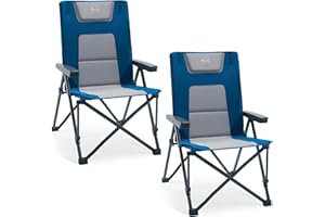TIMBER RIDGE Chaise de Camping Pliante Chaise Pliable Réglable sur 4 Positions avec Accoudoirs Fauteuil Rembourré Supporte jusqu'à 260 kg