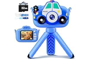 DIAMOOKY Appareil Photo Enfant, Appareil Photo Numérique Enfant 1080P HD 2.0 Pouces, Caméra Vidéo Selfie avec 32GB Carte, Mini Camera Enfant pour Enfant de 3 à 12 Ans de Cadeau Jouet