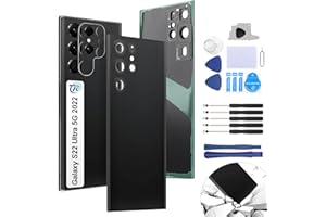 RongZy Backcover Ersatz für Samsung Galaxy S22 Ultra 5G 2022 SM-S908B Backcover Akkudeckel batterietür Gehäuse Rückseite mit Tool kit (Schwarz)