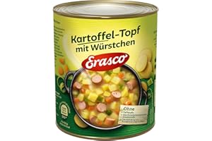 Erasco Kartoffeltopf mit Würstchen (1 x 800g), In rund 5 Minuten fertig – Mit Kartoffeln und Möhren - Einfach lecker