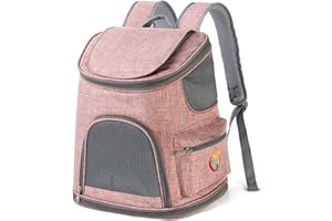 PETCUTE Zaino Porta Cane,Pieghevole Traspirante Zaino per Cani e Gatti con Materasso Morbido,Borsa Trasportino Cane con Cintura di Sicurezza Interna per Viaggio Campeggio,Fino a 8KG