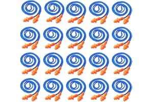 AOUTACC 50 Pack Silicone Ear Plugs,Reusable Corded Hearing Protection Earplugs for Sleeping Shooting Snoring Swimming Construction Work