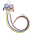 AMAZOR Manifold Pressure Gauge R-22,R-12,R-134A&R-502 and Refrigerant Testing Charging Evacuation for Air Condition Tool (Double gauge)