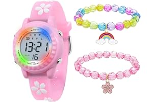 HMJIA 3D Cartoon Design Armbanduhr für Kinder Jungen und Mädchen 3ATM Wasserdicht Kinderuhr mit Wecker Datum Stoppuhr LED