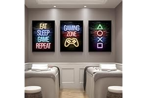 Impression d'art sur toile Gaming Gamer Citations Affiche Jeu Playstation Toile Peintures pour Garçons Chambre Décor À La Maison 40x60cmx3pcs sans cadre