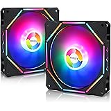 Conisy RGB LED Series Ventilateur de boîtier 120 mm, Ventilateur de Refroidissement Unique Ultra Silencieux pour PC de jeu bo