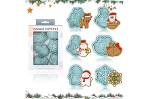 ZOFORY Formine Biscotti Natale, Stampi Biscotti Natale, 3D Pressable Stampini Biscotti Natale, Formine per Biscotti Natalizi, Forme Biscotti Natale, Formine Biscotti (Verde)