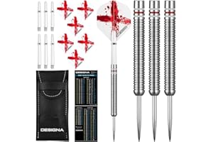 Designa National Patriot Darts Set 22g / 24g Tungsten Nations Flag Flights, Stems, Case