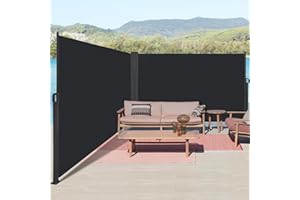 Kidsgigglz Brise Vue Retractable, Paravent Exterieur Retractable Store Exterieur Opaque, Protection de l'intimité et du Vent pour Balcon Terrasse Exterieur, Anthracite Store latéral, 180x600cm